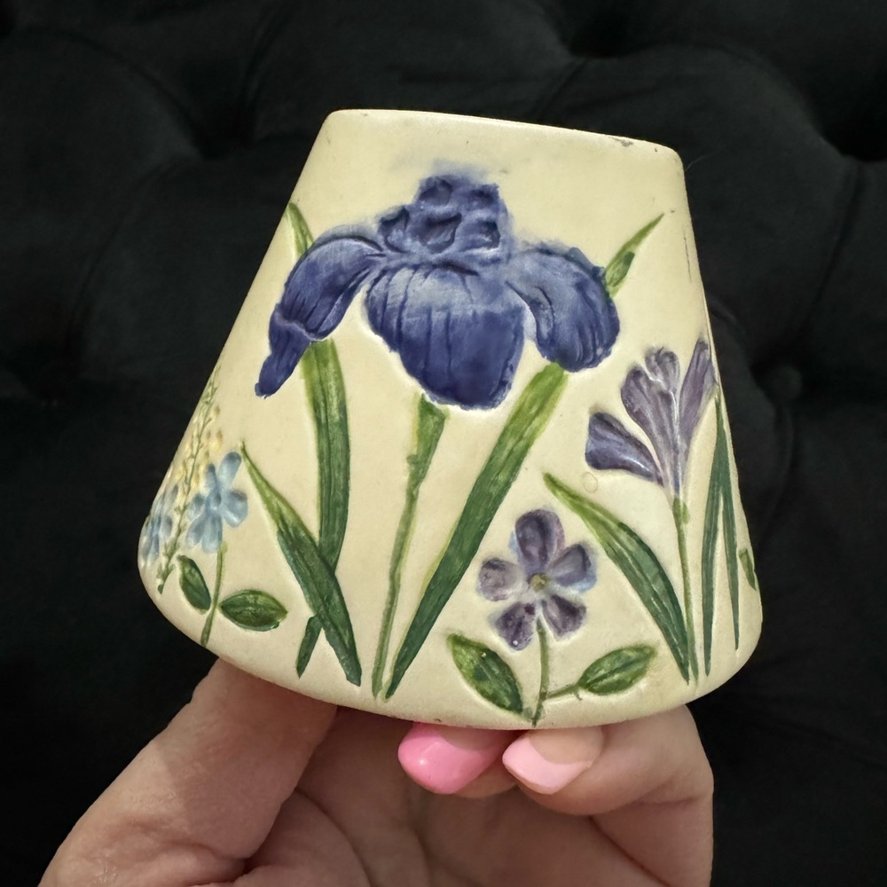 Vintage Floral Ceramic Tea Light Candle Shade Topper Cottagecore Farmhouse 90’s